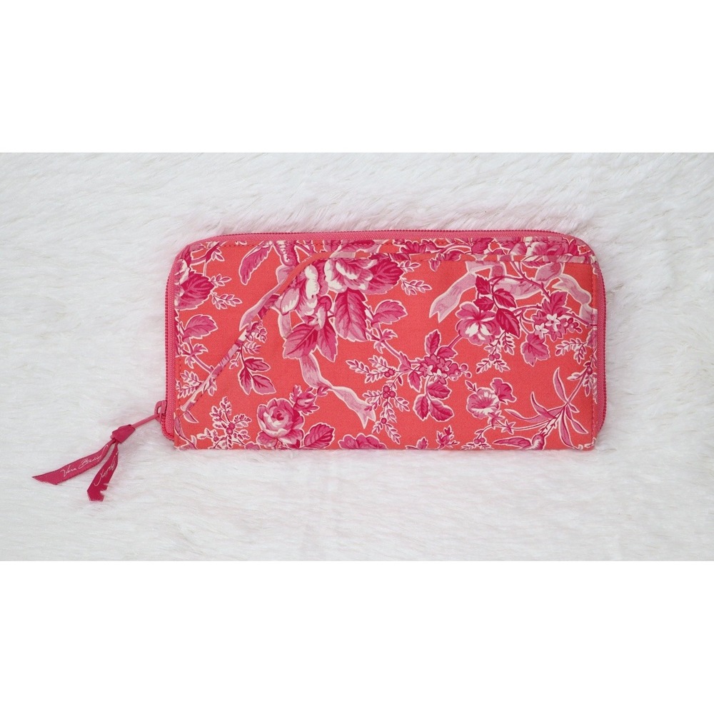 Vera Bradley Travel Organizer Wallet Lg Full Zip Close 10" Hope Toiler